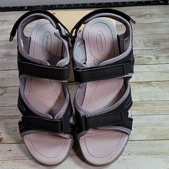 Lands’ End All Weather Sandals Grey/Black Size 10B - Picture 5 of 8